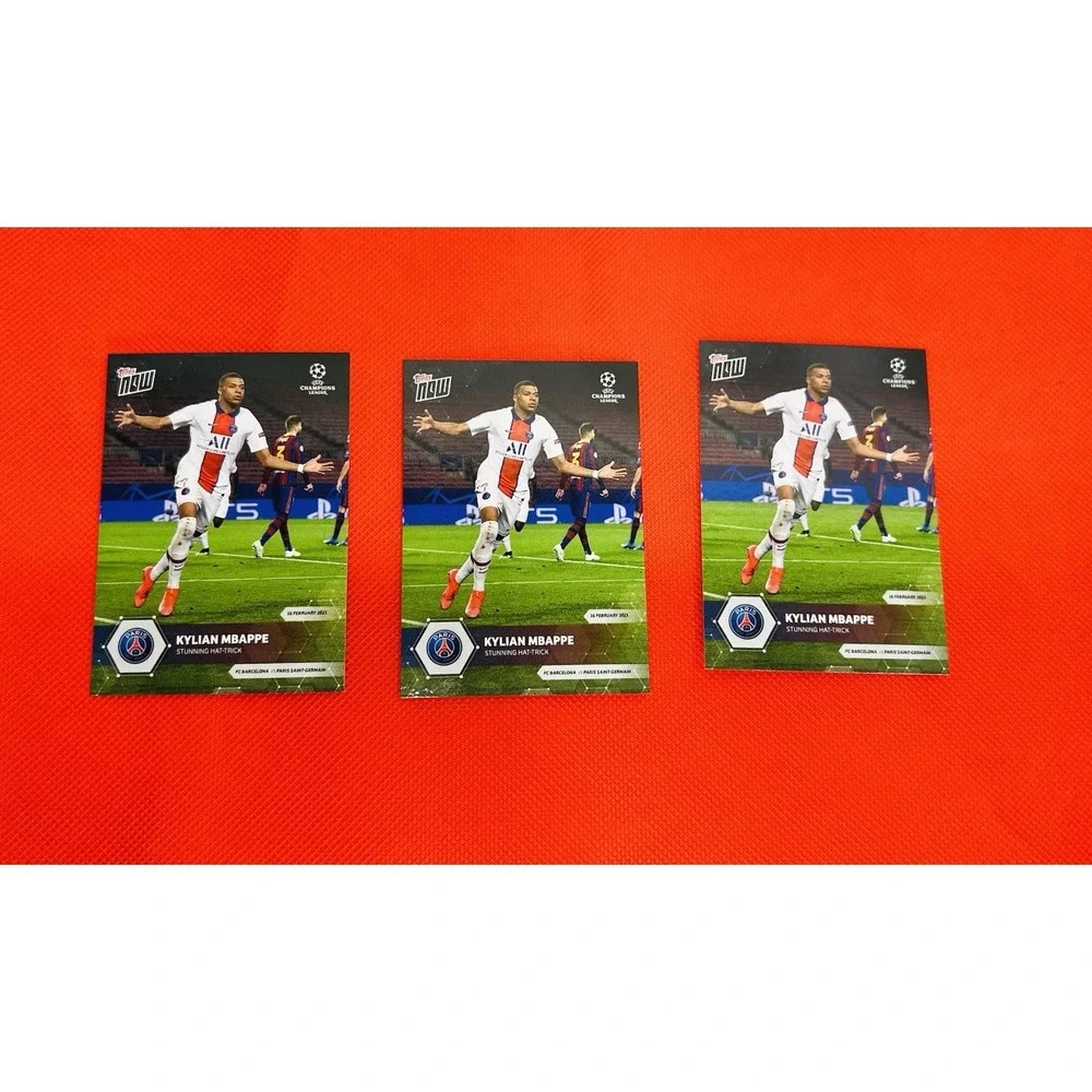 2021 Topps NOW #61 Lot(3)UEFA Kylian Mbappe Strikes Twice Fc Bayern